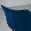 Set 2 Sedie Imbottite 46x58,5x85,5 cm in Tessuto Vellutato Blu