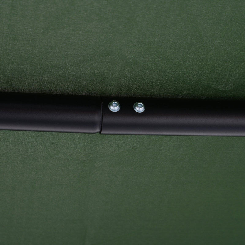 Dondolo 3 Posti da Giardino 172x110x152 cm in Acciaio e Tessuto Verde e Bianco