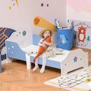Struttura Letto Singolo per Bambini 143x74x59 cm in Compensato di Pioppo Blu e Bianco