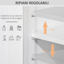 Mobiletto da Bagno 2 Ante 2 Cassetti 60x30x108,8 cm in MDF Bianco