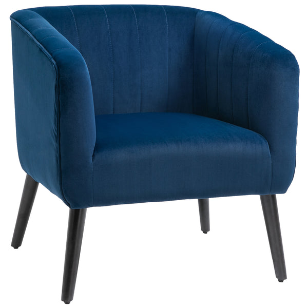 Fauteuil rembourré 71x49x94 cm en tissu velours bleu sconto