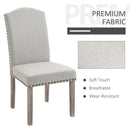 Set 2 Sedie Imbottite 51x64x99,5 cm in Tessuto  Grigio chiaro