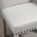 Set 2 Sedie Imbottite 51x64x99,5 cm in Tessuto  Grigio chiaro