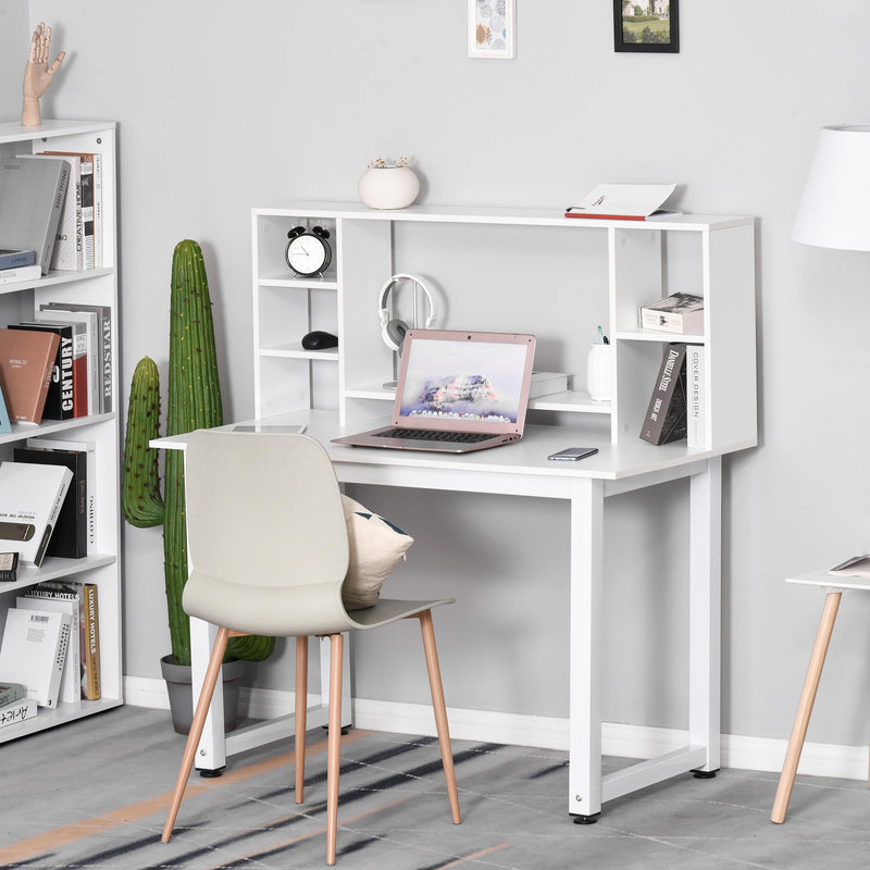Scrivania con Scaffale 120x60x125 cm in Legno Bianco