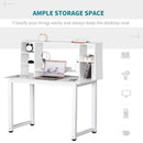 Scrivania con Scaffale 120x60x125 cm in Legno Bianco