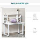 Scrivania con Scaffale 120x60x125 cm in Legno Bianco