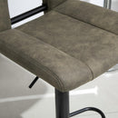 Set 2 Sgabelli Imbottite da Bar 41,5x51x94-115 cm in Tessuto Cachi e Nero