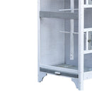 Voliera Gabbia per Uccelli 80,5x57x158,5 cm in Legno Grigio