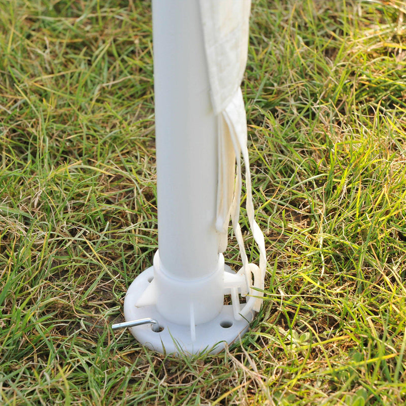 Gazebo da Giardino Pieghevole con Zanzariera 595x295x255 cm in Metallo e Tessuto Bianco