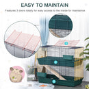 Gabbia per Conigli 2 Ripiani 118x59x102 cm in Filo Metallico Verde