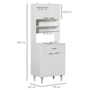 Credenza da Cucina 60x40x160 cm in Legno Bianco