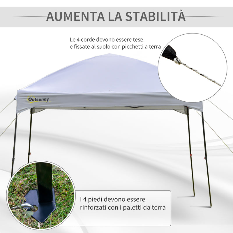 Gazebo da Giardino Pieghevole 3x3m in Tessuto Oxford Bianco