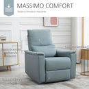 Poltrona Relax Reclinabile Manuale in Tessuto Grigio-Verde