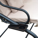 Dondolo 3 Posti da Giardino con Schienale Reclinabile per Funzione Letto Beige