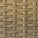 Set Salotto da Giardino Divano Angolare e Tavolino in Rattan Beige e Caffè