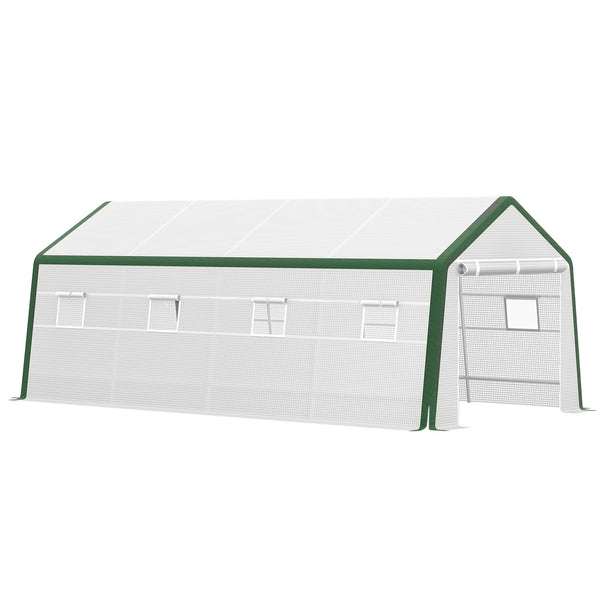 sconto Serre de Jardin avec 8 Fenêtres 600x300x240 cm en Acier Blanc