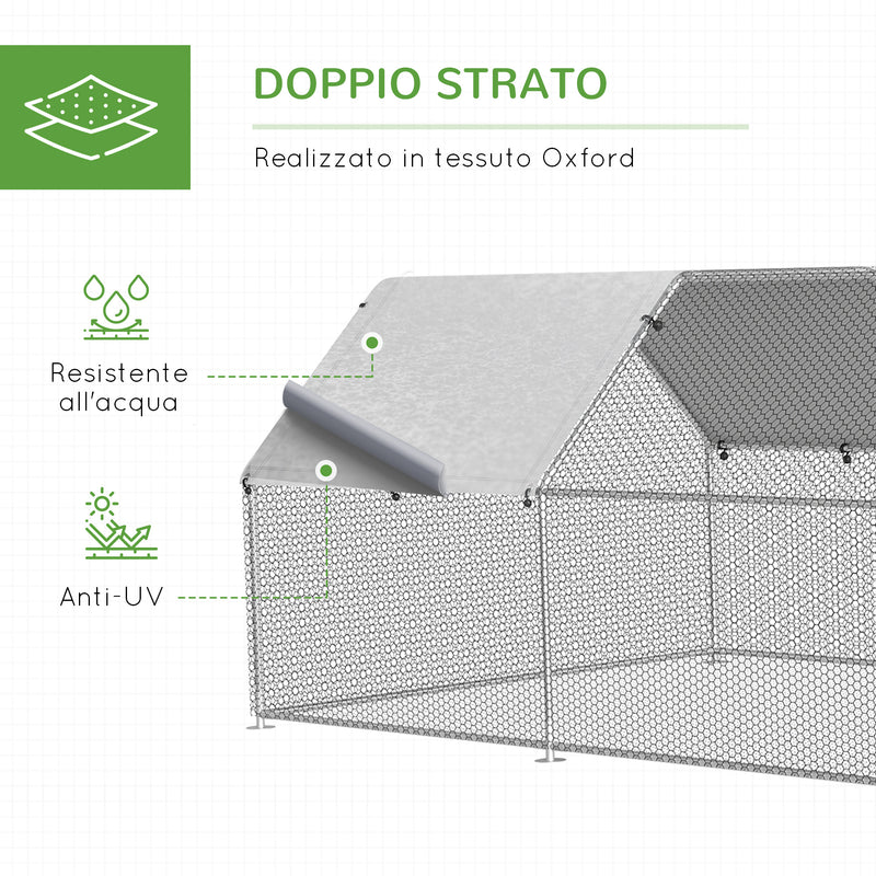 Pollaio Gabbia per Galline da Esterno 280x570x195 cm in Metallo 