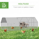 Pollaio Gabbia per Galline da Esterno 280x570x195 cm in Metallo 