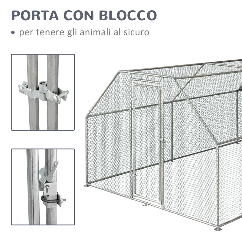 Pollaio Gabbia per Galline da Esterno 280x570x195 cm in Metallo 