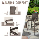 Set Tavolino con 4 Sedie da Giardino in Rattan Sintetico Marrone