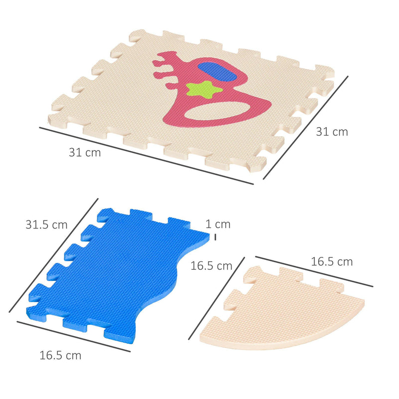 Tappeto Puzzle 25 Pezzi 120x90,5x1 cm in EVA Multicolore