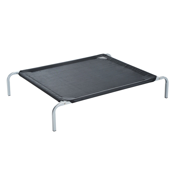 sconto Lit Portable pour Chiens 110x80x20 cm Jusqu'à 22Kg en Métal et Tissu Filet Noir
