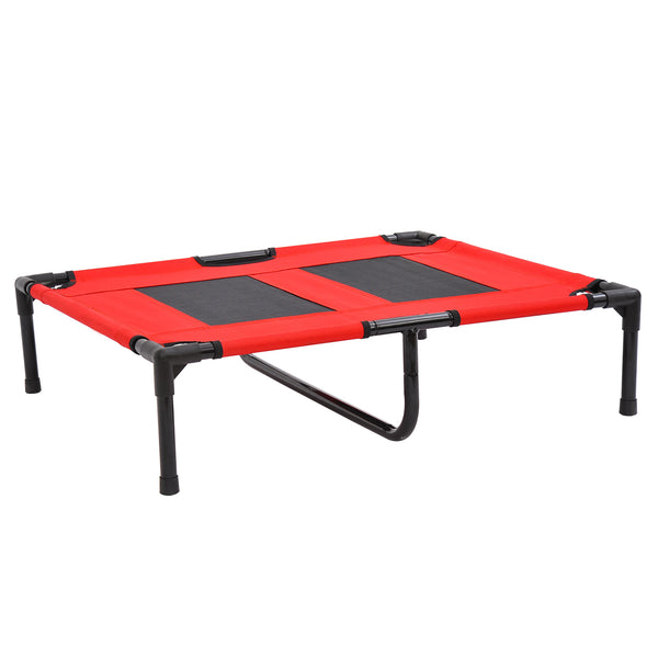Lit Portable pour Chiens 78x68x20 cm Jusqu'à 18Kg en Métal et Tissu Oxford Rouge prezzo