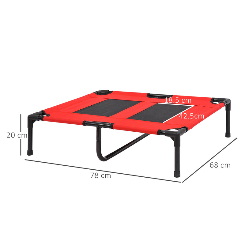 Brandina Portatile per Cani 78x68x20 cm Fino a 18Kg in Metallo e Tessuto Oxford Rosso