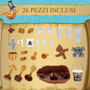 Nave dei Pirati Giocattolo per Bambini 45,5x30x57,5 cm 26 Pezzi da Spiaggia Mare
