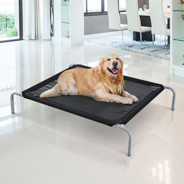 Lit Portable pour Chiens 110x80x20 cm Jusqu'à 31,8Kg en Métal et Tissu Filet Noir online