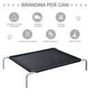 Brandina Portatile per Cani 110x80x20 cm Fino a 31,8Kg in Metallo e Tessuto a Rete Nero