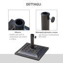 Base per Ombrellone da Giardino Ø38 a Ø48 44x44x32 cm in Resina e Acciaio Nero