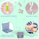 Seggiolino Altalena per Bambini 40x40 cm in Legno e Tessuto Cotone Blu e Bianco