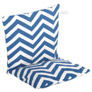 Seggiolino Altalena per Bambini 40x40 cm in Legno e Tessuto Cotone Blu e Bianco