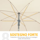 Ombrellone da Giardino Ø2,2 m Palo Ø28 mm in Metallo Tettuccio Inclinabile Bianco Crema