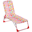 Lettino Prendisole Pieghevole per Bambini 118x40x24 cm in Metallo e Poliestere Rosa