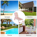 Lettino Prendisole Pieghevole per Bambini 118x40x24 cm in Metallo e Poliestere Rosa