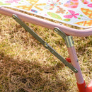 Lettino Prendisole Pieghevole per Bambini 118x40x24 cm in Metallo e Poliestere Rosa