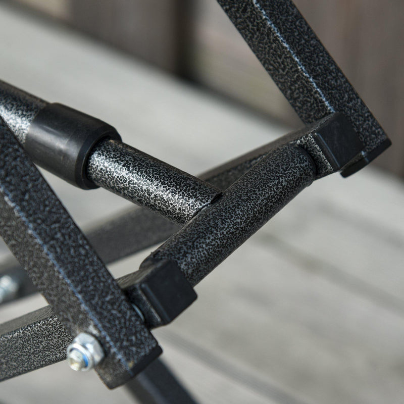 Tavolino Pieghevole da Giardino 64x46x34-64 cm Alzata Regolabile Nero e Bianco