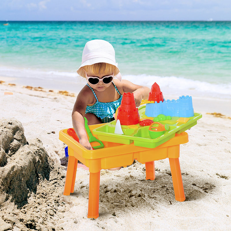 Sabbiera Gioco Sensoria con Acqua e Sabbia per Bambini 23 Pezzi Multicolore