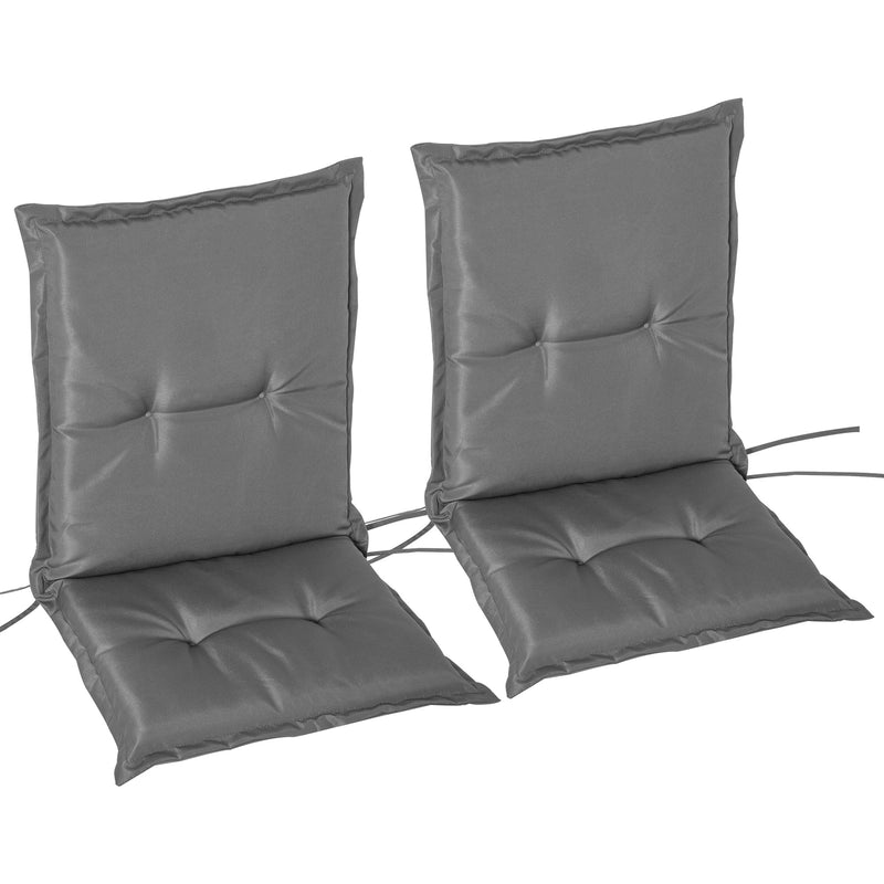 Set 2 Cuscini per Serdie da Giardino 100x48 cm con Schienale Alto in Poliestere Grigio Scuro