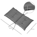Set 2 Cuscini per Serdie da Giardino 100x48 cm con Schienale Alto in Poliestere Grigio Scuro
