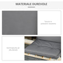 Set 2 Cuscini per Serdie da Giardino 100x48 cm con Schienale Alto in Poliestere Grigio Scuro