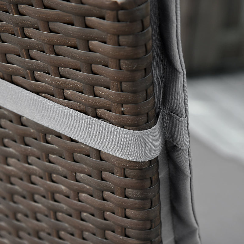 Set 2 Cuscini per Serdie da Giardino 100x48 cm con Schienale Alto in Poliestere Grigio Scuro