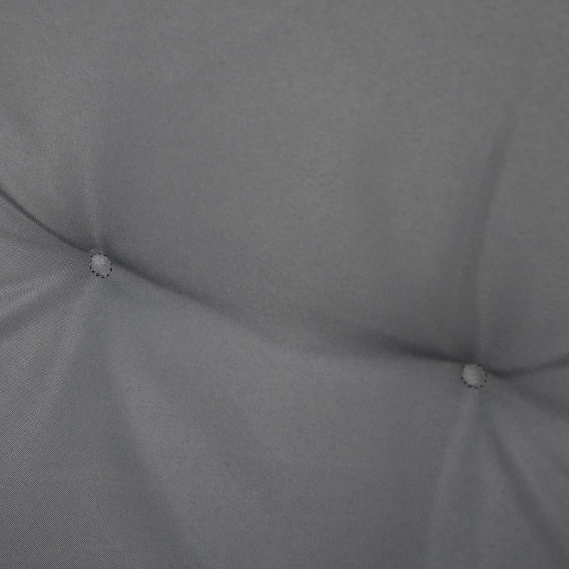 Set 2 Cuscini per Serdie da Giardino 100x48 cm con Schienale Alto in Poliestere Grigio Scuro