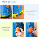 Valigia Trolley Bagaglio a Mano Cavalcabile per Bambini 4 Ruote Azzurra