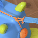 Valigia Trolley Bagaglio a Mano Cavalcabile per Bambini 4 Ruote Azzurra