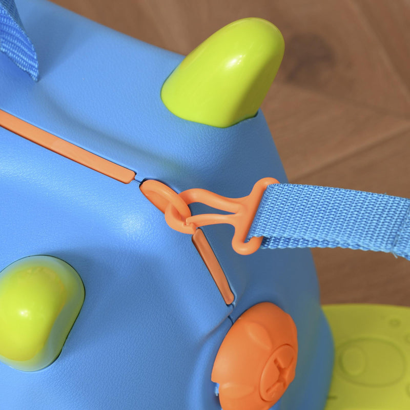 Valigia Trolley Bagaglio a Mano Cavalcabile per Bambini 4 Ruote Azzurra