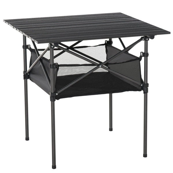 acquista Table de camping pliante 70x70x69 cm en aluminium noir