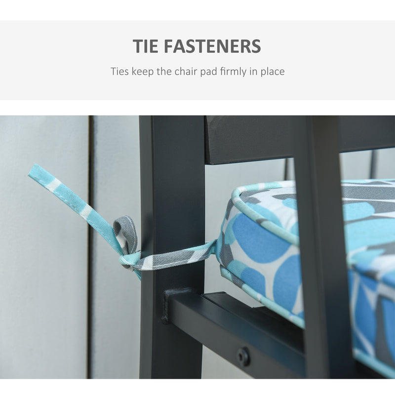 Set 2 Cuscini per Dondolo e Panchine 120x50x5 cm in Poliestere Azzurri